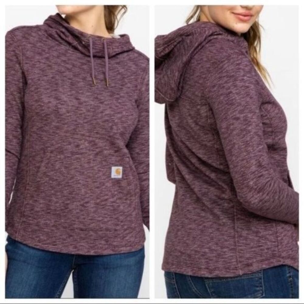 Carhartt Women's Newberry Hoodie M Relaxed Fit Lightweight Heather Plum EUC B70